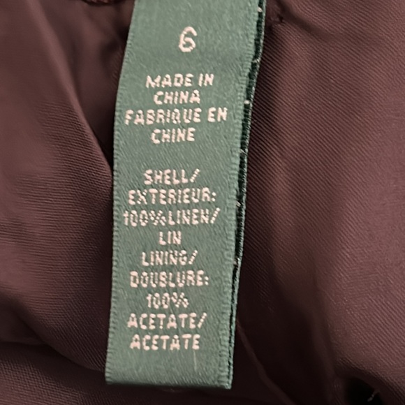 Lauren Ralph Lauren Women's Sanderson Linen Trouser Pants Workwear Office,size 6 - Picture 9 of 9